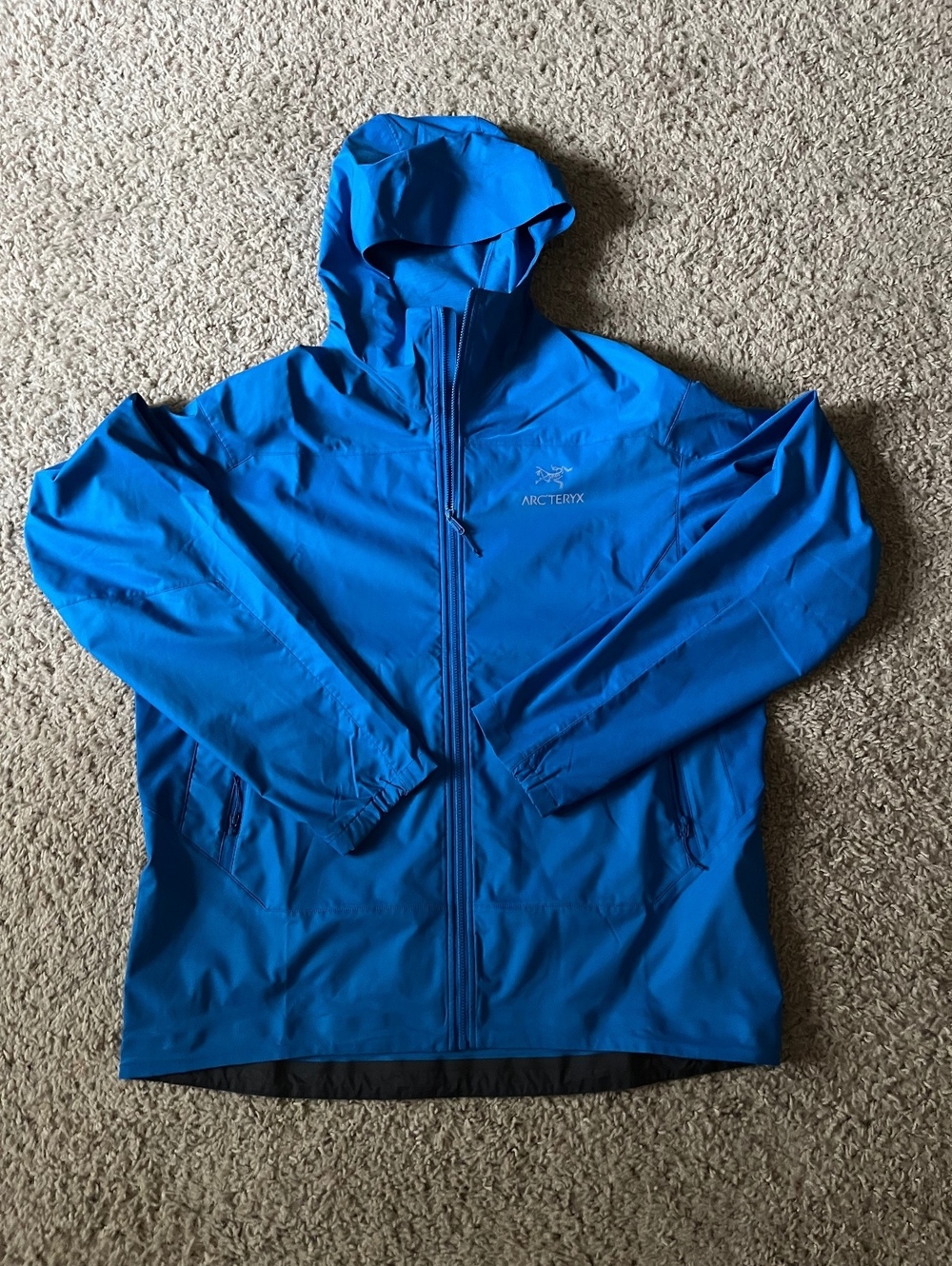 Arc'teryx Men's XL Blue Waterproof Hooded Windbreaker Jacket